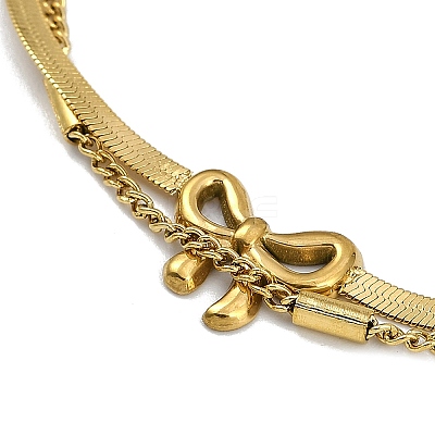 Ion Plating(IP) 304 Stainless Steel 2-strand Chain Bracelets BJEW-Z077-06G-1