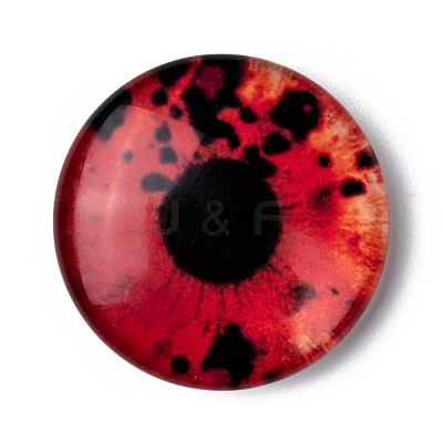 Dragon Eye Half Round/Dome Printed Glass Cabochons GGLA-A002-25mm-AB-1