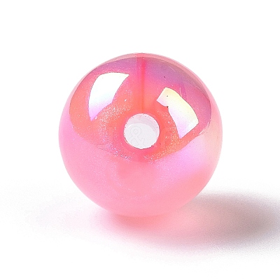 UV Plating Rainbow Iridescent Acrylic Beads OACR-C010-14B-1