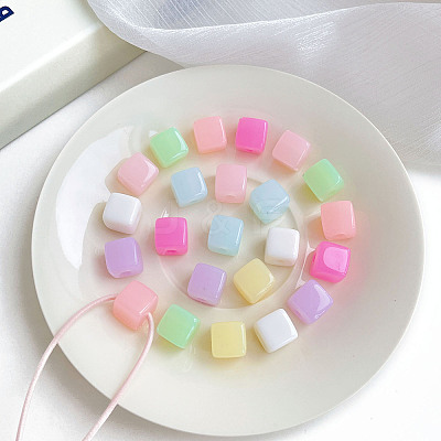 Opaque Acrylic Beads X-OACR-H038-16-1