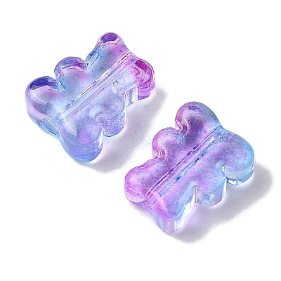 Transparent Spray Paint Glass Beads X-GLAA-Z011-08-1