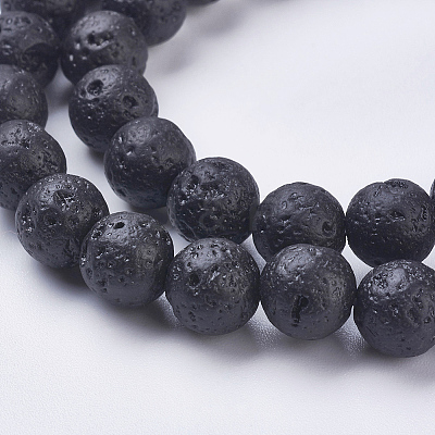 Natural Lava Rock Beads Strands G-J346-37-8mm-1