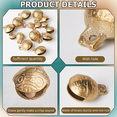 30Pcs 3 Styles Brass Bell Pendants KKB-CN0001-01-1