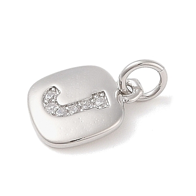 Rack Plating Brass Micro Pave CLear Cubic Zirconia Charms KK-E110-14P-J-1