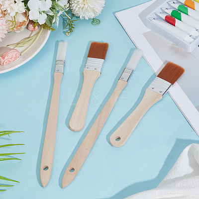 4Pcs 2 Styles Nylon Bristle Paint Brush AJEW-GF0012-96-1