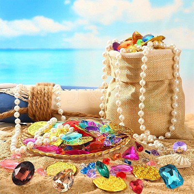 80Pcs 8 Styles Pointed Back Glass Rhinestone Cabochons RGLA-YW0002-08-1