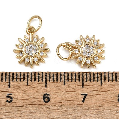 Brass Micro Pave Cubic Zirconia Pendants KK-B150-02G-02-1