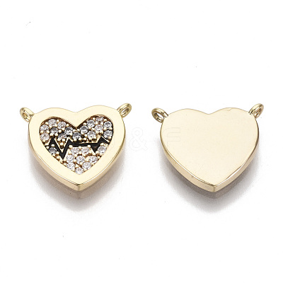Brass Micro Pave Clear Cubic Zirconia Charms KK-S356-073-NF-1