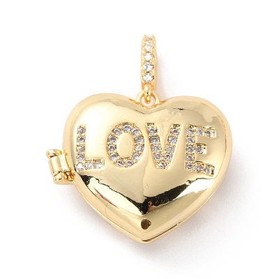 Brass Micro Pave Cubic Zirconia Diffuser Locket Pendants ZIRC-Z018-05G-1