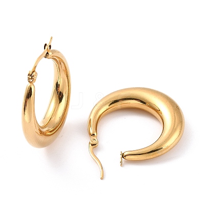PVD Vacuum Plating 304 Stainless Steel Chunky Hoop Earrings for Women EJEW-F280-06D-G-1