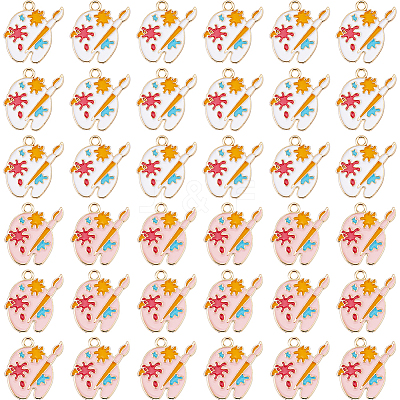 36Pcs 2 Colors Alloy Pendants ENAM-DC0002-14-1