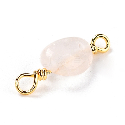 Natural Rose Quartz Links Connectors G-K316-02E-G-RS-1