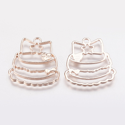Alloy Open Back Bezel Pendants PALLOY-P166-18RG-1