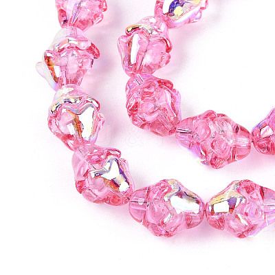 Electroplate Transparent Glass Beads Strands X-EGLA-N020-03E-1