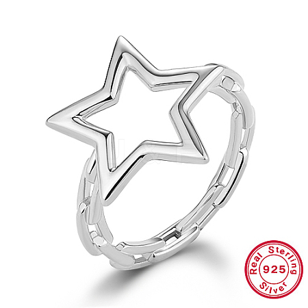 Rhodium Plated 925 Sterling Silver Finger Ring KD4692-04-1-1