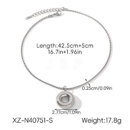 304 Stainless Steel Ring Pendant Necklaces WGB85DE-02-1
