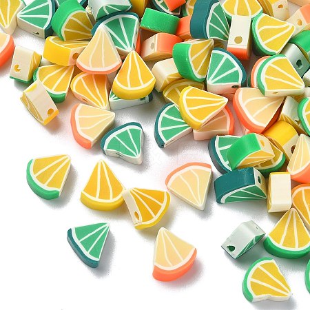 100Pcs 4 Colors Orange Shape Handmade Polymer Clay Beads CLAY-CJ0001-63-1