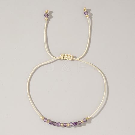 Natural Birthstone Braided Bead Bracelets for Women X-VA8051-2-1