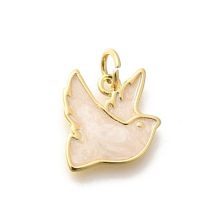 Brass Enamel Charms KK-L225-044G-1