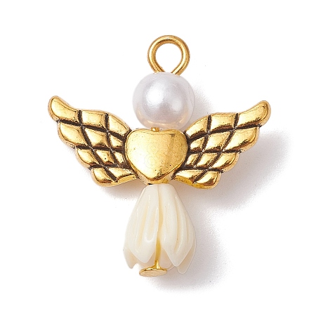 Resin Imitation Pearl Pendants PALLOY-JF02565-03-1