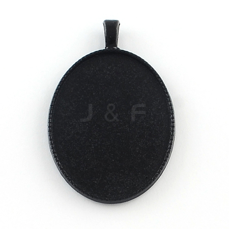 Electrophoresis Alloy Oval Big Pendant Cabochon Settings PALLOY-Q304-03-NR-1