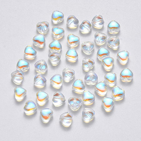 Transparent Spray Painted Glass Beads LS-GLAA-R211-02-D02-1