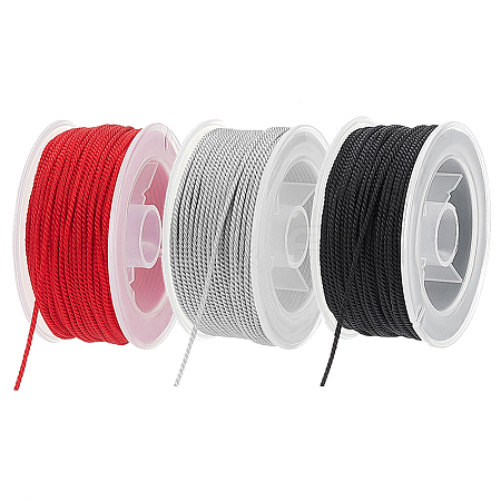 3 Rolls 3 Colors Nylon Milan Cord NWIR-WR0001-03-1