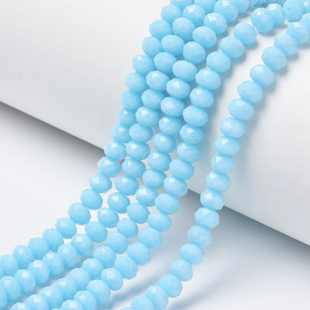 Opaque Solid Color Imitation Jade Glass Beads Strands EGLA-A044-P2mm-D08-1