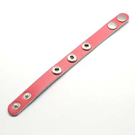 Child's Leather Cord Snap Bracelet Makings BJEW-S117-01-1