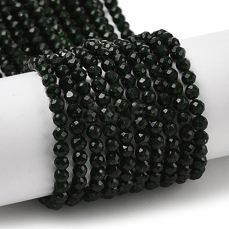 Synthetic Green Goldstone Beads Strands G-G189-D19-02-1