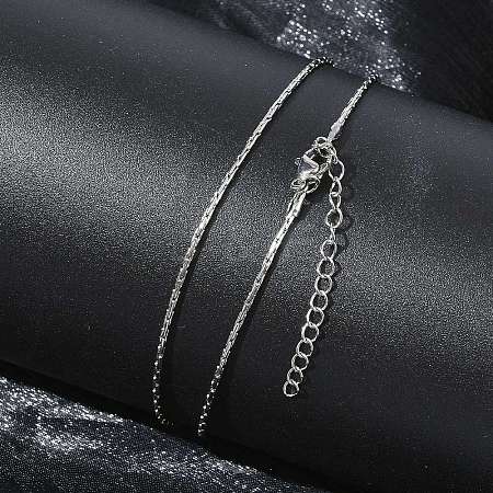 1.2MM 304 Stainless Steel Boston Link Chain Necklaces NJEW-D328-01P-03-1
