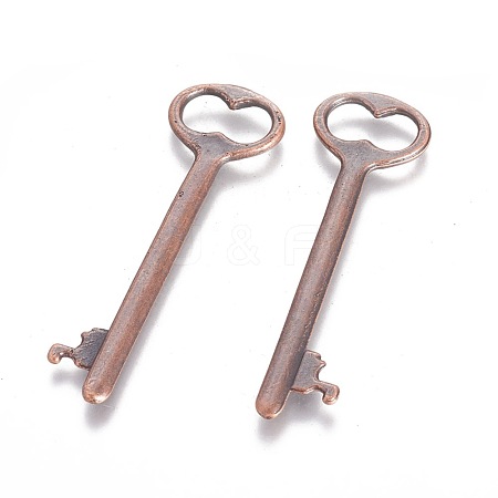 Tibetan Style Zinc Alloy Key Big Pendants EA11911Y-R-1