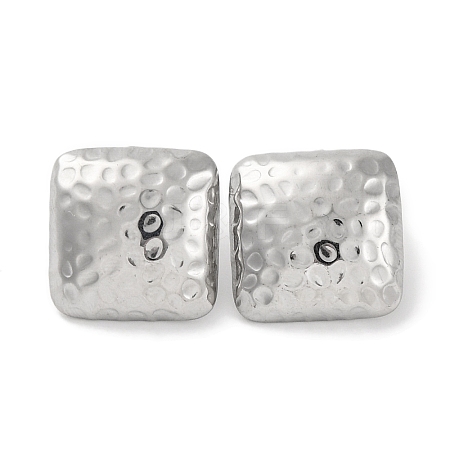 304 Stainless Steel Square Stud Earrings EJEW-D281-28S-1