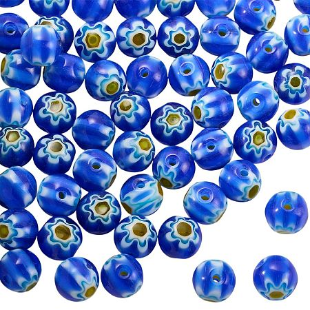 Handmade Millefiori Lampwork Beads LAMP-SZ0001-71E-02-1