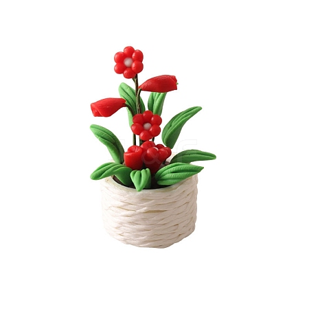 Polymer Clay Potted Plant Miniature Ornaments PW-WGA945B-04-1