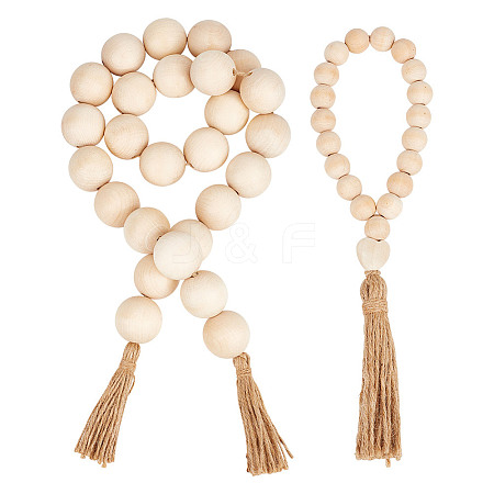 Wood Bead Pendant Decoration AJEW-OC00002-1