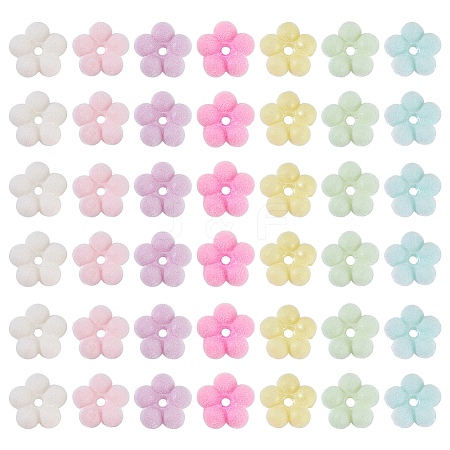 60Pcs Flocking Opaque Acrylic Beads FIND-GA0008-13-1