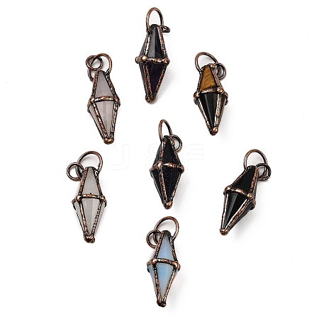 Natural & Synthetic Mixed Gemstone Pendants G-B149-06R-1