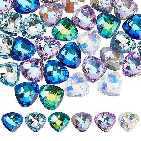 48Pcs Electroplated Glass Pendants EGLA-HS0001-13-1