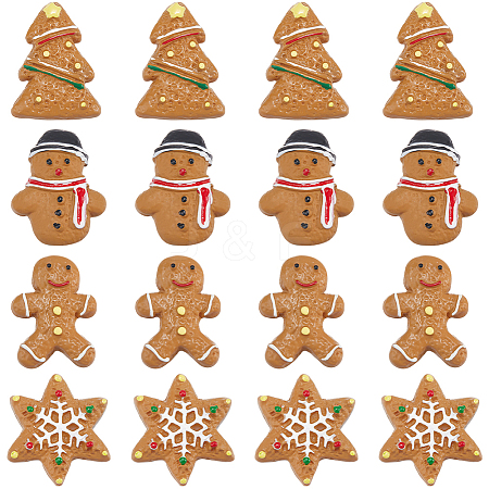 48Pcs 4 Styles Christmas Plastic Cabochons FIND-SC0011-29-1