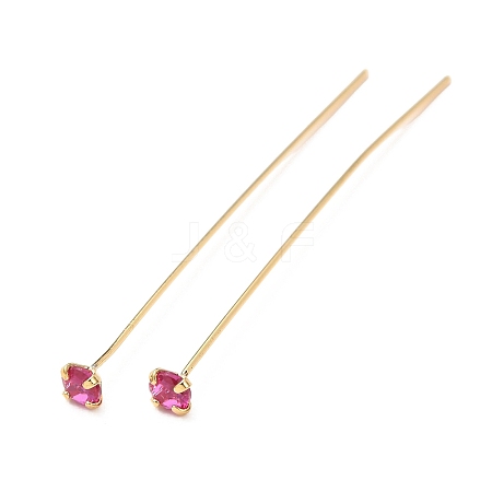 Brass Micro Pave Cubic Zirconia Stud Earring Findings CU-CBA4618-01G-03-1