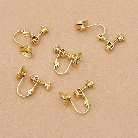 Brass Clip-on Earring Findings KK-WH0047-21C-1