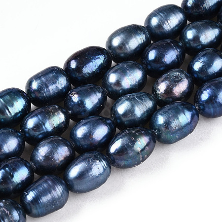 Natural Cultured Freshwater Pearl Beads Strands PEAR-N012-08L-01-1