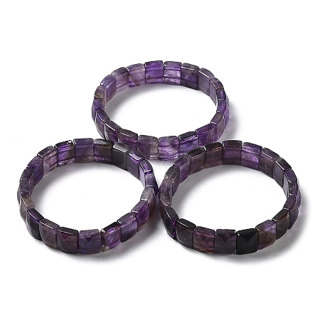 Natural Amethyst Stretch Bracelets BJEW-F406-B26-1