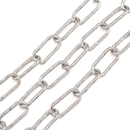 Hammered Brass Paperclip Chains KK-CBAC547-14P-1