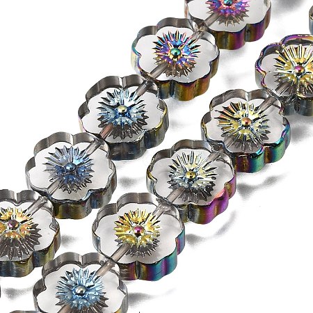 Electroplated Transparent Glass Beads Strands GL-CBA98F0-05A-1