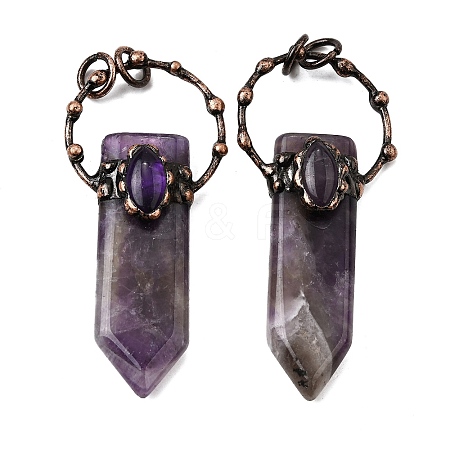 Natural Amethyst Sword Shape Big Pendants G-Q350-07I-1