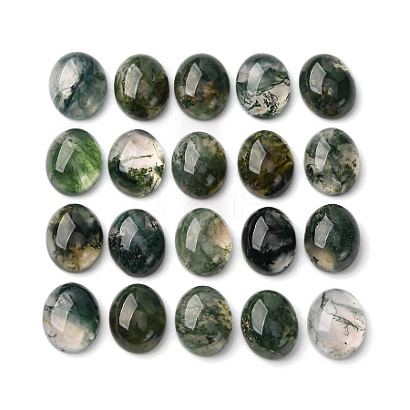 Natural Moss Agate Cabochons X-G-H314-01-1