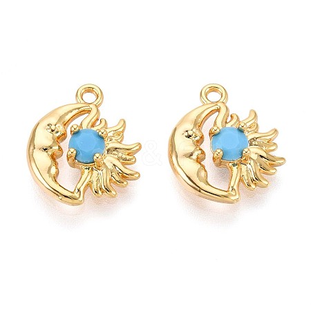 Brass Micro Pave Cubic Zirconia Charms X1-KK-N263-94B-G-1