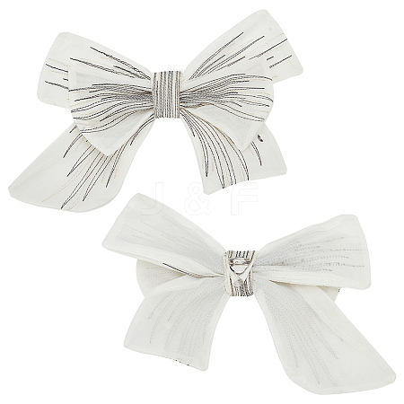 Big Bowknot Decorative Organza Embroidered Collar Trim AJEW-WH0518-41A-1